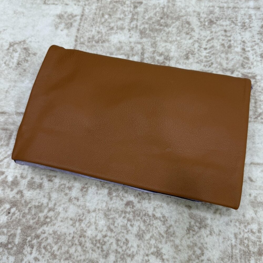 ASOS DESIGN Crossbody Bag Womens Tan Leather Multi Gusset Wide Strap Purse Flap